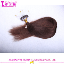 #4 Silky straight 100% human hair extensions wholesale cheap indian micro loop
